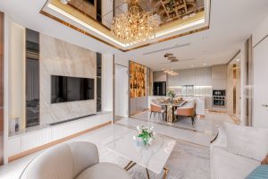 Căn hộ 135 m2 bớt vách ngăn để tạo không gian liền mạch