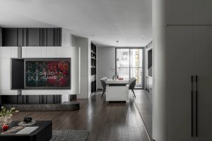 Cải tạo căn hộ 114 m2 tone đen trắng