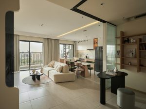 Hoán đổi bếp thành phòng làm việc trong căn hộ 90 m2