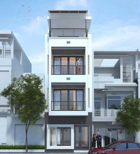 Mẫu nhà 3 tầng 1 tum hiện đại, thịnh hành năm 2025