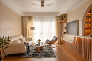Cải tạo căn hộ 10 năm tuổi thành không gian nhiều đường cong