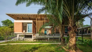 Nhà mái bằng tre 565 m2 với thiết kế làm mát tự nhiên