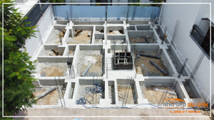Hình ảnh tổng quan khối móng biệt thự Mrs. Nữ’s Villa
