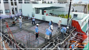 Cập nhật hình ảnh đổ bê tông dầm, sàn lầu 4 Mrs. Diễu’s House