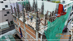 Cập nhật hình ảnh đổ bê tông cột lầu 3 Mrs. Diễu’s House