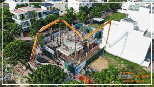 Cập nhật hình ảnh đổ bê tông cột lầu 1 Mr. Thanh’s Villa