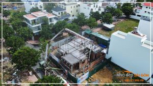 Cập nhật hình ảnh đổ bê tông dầm, sàn lầu 1 Mr. Thanh’s Villa